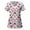 Pink#00, variant on TIMIFIS Black V-Neck Scrub for Women Summer Scrub Tops Workwear Nursing Scrub Shirts Printed Short Sleeve Uniform Scrub Tops with Pockets - Spring/Summer