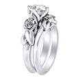 thumbnail image 2 of AFFY 1.04 Carat Round Shape Moissanite & Natural Diamond Rose Flower Engagement Ring 14K Solid White Gold Ring Size-10, 2 of 2
