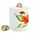 thumbnail image 2 of Garden Piggy Bank, Watercolor Painting of Daffodils with Green Leaves Aquarelle Flora Bouquet, Ceramic Coin Bank Money Box for Cash Saving, 3.6" X 3.2", Orange Green, by Ambesonne, 2 of 4