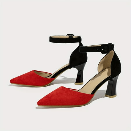 

Women s Cross Strap Versatile Solid Color Ankle Buckle High Heel Sandals