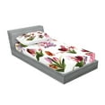 thumbnail image 2 of Ambesonne Floral Fitted Sheet & Pillow Sham Set, Composition of Tulips Lilies, Twinxl, Multicolor, 2 of 2
