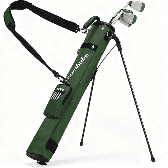 Lightweight Golf Stand Bag with Padded Strap - Portable 2-Way Divider Weekend Golf Bag for Driving Range - Golf Carry Bag with Retractable Legs & Pocket - Durable Practice Bag for Men Women