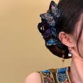 thumbnail image 4 of Chinese Style Embroidered Butterfly Hair Claw Clip with Tassel, Purple Butterfly Hair Clips, Tassel Hair Barrettes for Wedding Party Daily Wear, for Women Girls Barrettee Headwear (A-1PC), 4 of 6