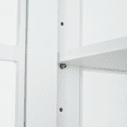 thumbnail image 6 of 77.5"High Black Vintage Display Cabinet, Collectible Double Glass Door ‌Cupboard, Corridor and Living Room Locker, Traditional Style ‌Rack for Kitchen and Home Storage, - White Washed, 6 of 7