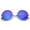 Gold / Blue Mirror, variant on sunglassLA Unisex Modern Slim Frame Double Nose Bridge Colored Mirror Flat Lens Round Sunglasses (Gold / Blue Mirror) - 53mm
