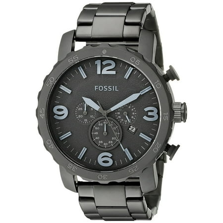 Fossil Set Wrist Watch - Fossil Men's Nate Chronograph Smoke Stainless Steel Watch, JR1401