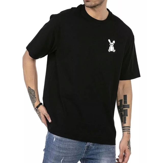 Playera Hombre Estampada Moda Mangas Cortas Ajuste Holgado