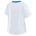 thumbnail image 3 of Women's WEAR by Erin Andrews White Detroit Lions Cropped Center Stripe Dolman T-Shirt, 3 of 6