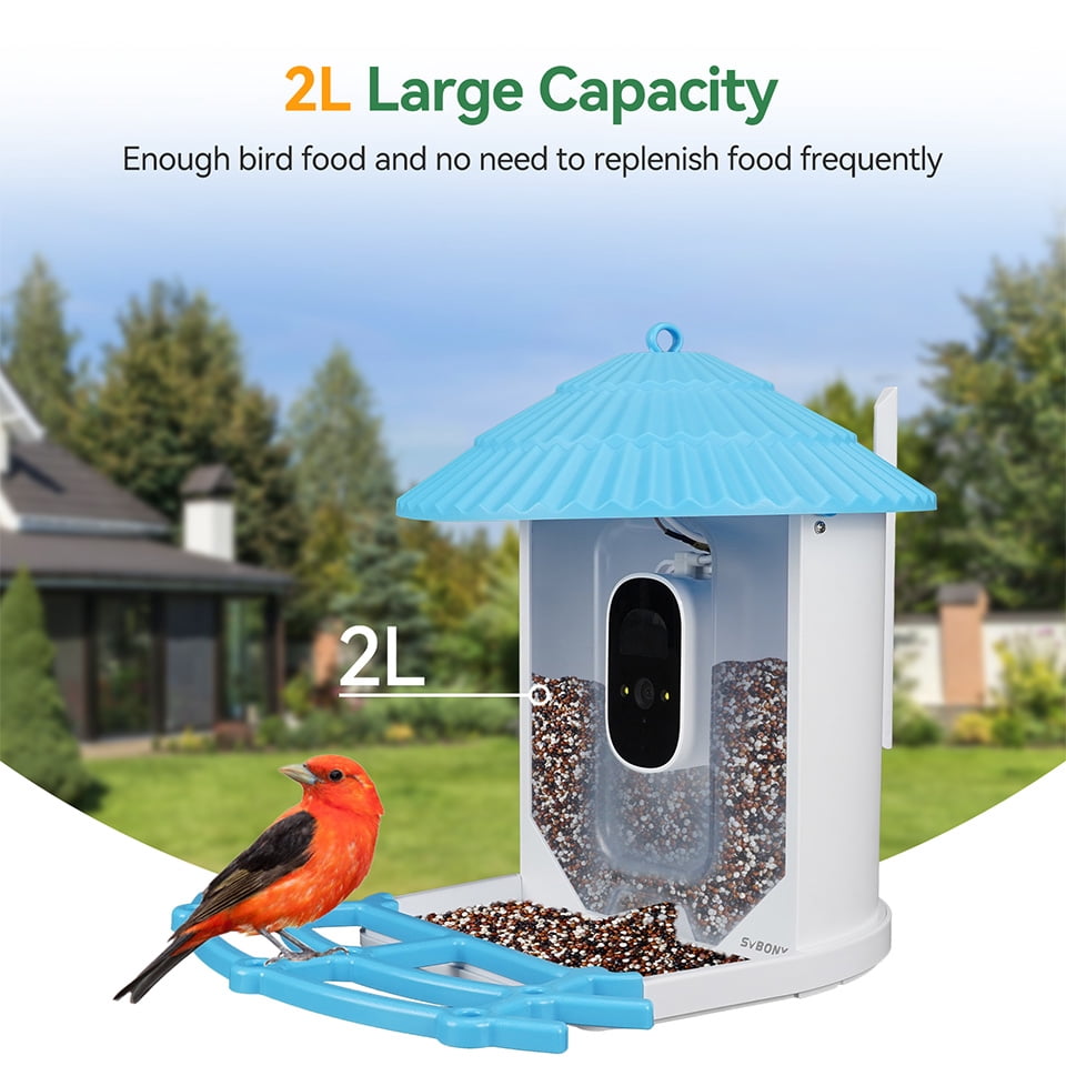 SC101 Smart Bird Feeder With Camera Auto Capture HD Bird Videos For Birdwatcher IP66 Waterproof