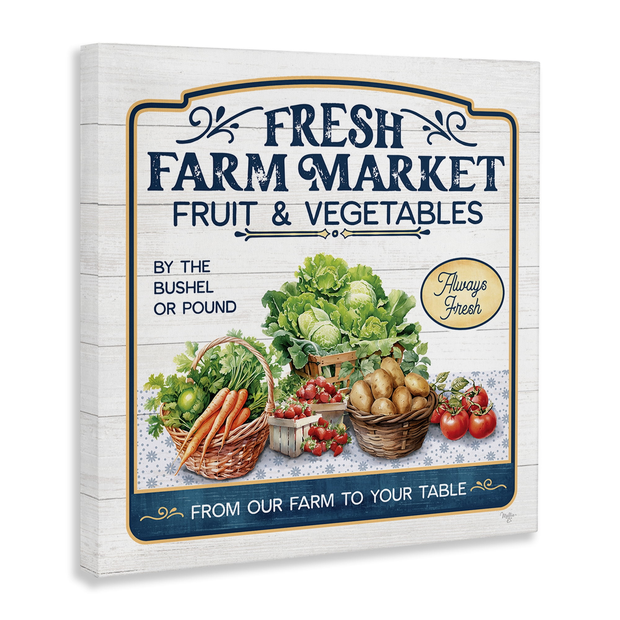 Stupell Industries Fresh Farm Market Food & Beverage Painting Gallery Wrapped Canvas Art Print Wall Art, 36 x 36