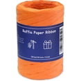 thumbnail image 1 of HAMUIERS HAMUIERS Raffia Ribbon for Gift Wrapping, Packing Paper Twine Ribbon, Craft Ribbon for Crochet - 1/4'' Wide, 109 Yards, Orange, 1 of 3