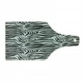 thumbnail image 1 of Zebra Print Cutting Board, Striped Zebra Animal Print Nature Wildlife Inspired Simplistic Illustration, Tempered Glass Cutting and Serving Board, Wine Bottle Shape, Black White, by Ambesonne, 1 of 1