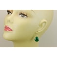 thumbnail image 4 of 14k Yellow Gold Green Onyx Earrings Goldtone Bezel Set Large Faceted Teardrops Classic Dangle Drops Designed for Adult Women, 4 of 4