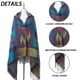 thumbnail image 3 of Poncho con flecos estilo bohemio informal para mujer, cárdigan holgado con estampado vintage para clima frío, manta navideña, bufanda, regalos, 3 of 5