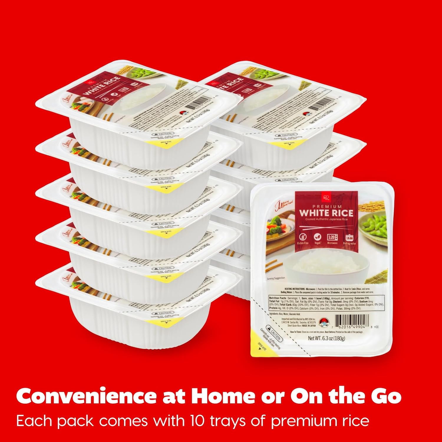 IRIS Instant White Rice Ultra Premium Japanese Sticky Rice, 24Pk