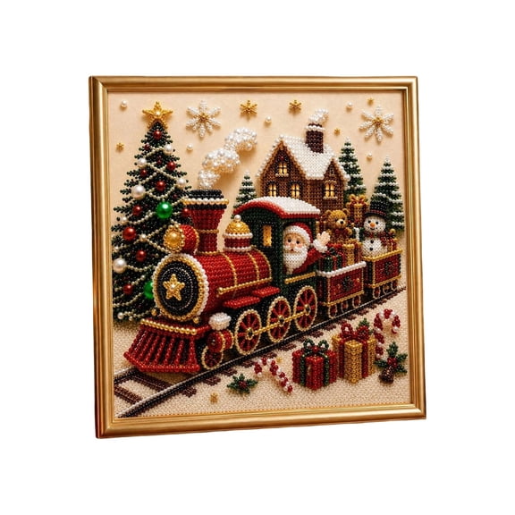 DIY Christmas Pearl Diamond Painting Art Kit, Home Wall Decor Art Craft Kit, Christmas Wall Decor, Handmade Home Decoration Gift for Adults