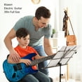 thumbnail image 2 of Ktaxon KST 39in Electric Guitar Beginner Kit w/ H-H Pickups, Capo, Strap, Cable, Picks, Trans Blue, 2 of 16
