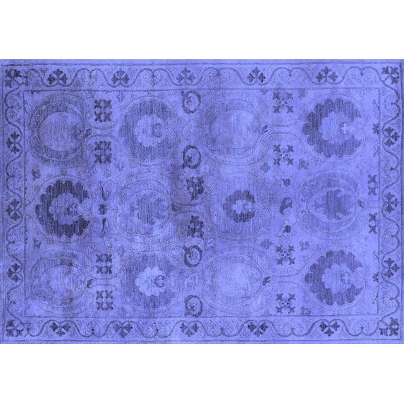 Ahgly Company Indoor Rectangle Oriental Blue Industrial Area Rugs, 4' x 6'