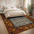thumbnail image 3 of ODIKA 8'x10' Washable Area Rug Cowboy Southwestern Motif Fake Cow That Feel Table Spotted Print Playful for Living Room, Under Sectional, Family , Durable, Non-Slip, 3 of 7