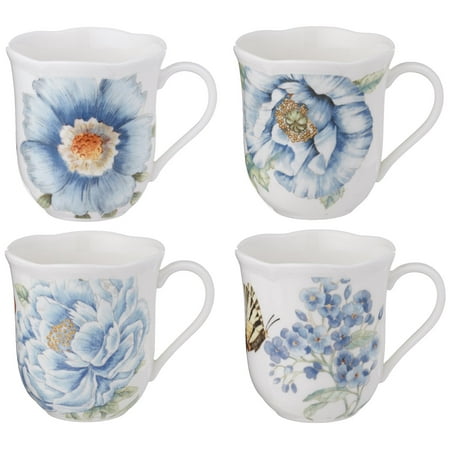 - Lenox Butterfly Meadow Assorted Blue Mug, Set of 4