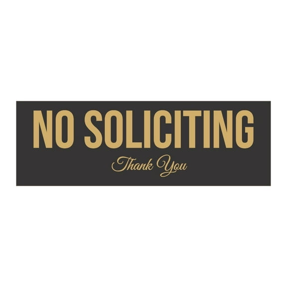 All Quality Basic No Soliciting Sign (Black-Gold) - Small