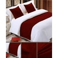 thumbnail image 3 of Luxurious 800 Thread Count 100% Egyptian Cotton Solid 1 Piece Bed Runner Scarf Protector Slipcover Bed Decorative Scarf for Bedroom Hotel Wedding Room (California King, Burgundy), 3 of 3