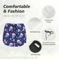 thumbnail image 6 of Lsque Blue Skull Crystal Printed Women's Running Shorts with Liner Pockets,Elastic Quick Dry Workout Athletic Gym Yoga Shorts,Womens High Waist Shorts-X-Large, 6 of 9