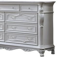 thumbnail image 2 of Venta Wide Dresser Chest with 9 Drawers, Carved Details, White Solid Wood, 2 of 5
