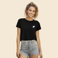 thumbnail image 3 of Dalix Ghost Embroidered Cropped Flowy Soft Cotton Short Sleeve T Shirt Womens in Black M Medium, 3 of 5