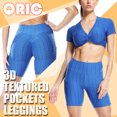 thumbnail image 2 of QRIC Biker Shorts With Pockets for Women TikTok Textured Scrunch Booty High Waist Yoga Leggings Seamless Butt Lift Workout Shorts, 2 of 6