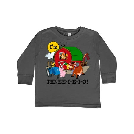 

Inktastic THREE-I-E-I-O Gift Toddler Boy or Toddler Girl Long Sleeve T-Shirt