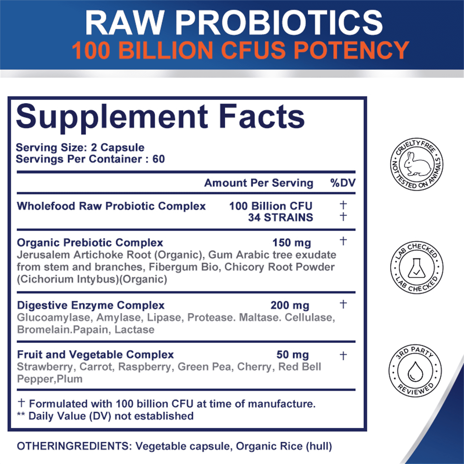 GPGP Greenpeople 100 Billion CFU Probiotic for Women and Men, Support Digestive & Gut Health, 240 Capsules