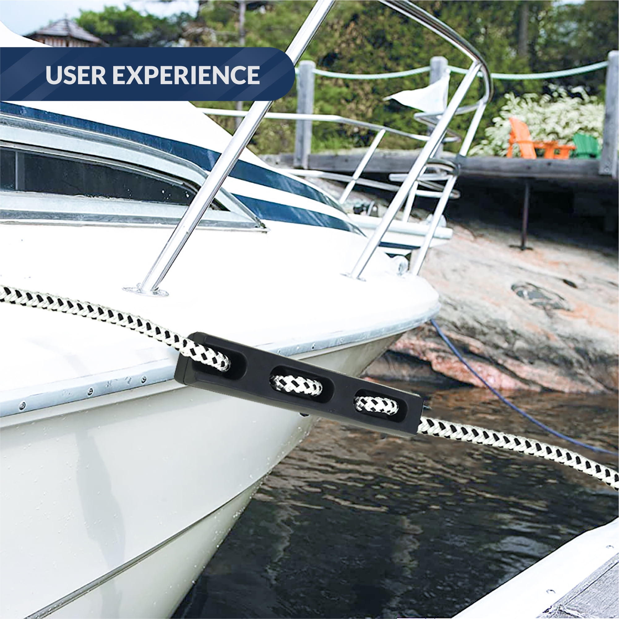 Five Oceans Boat Rubber Mooring Snubber 5/8-13/16 in. Rope (Pair Five Oceans Boat Rubber Mooring Snubber 5/8-13/16 in. Rope (Pair