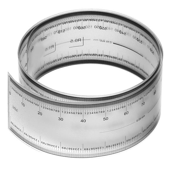 Uxcell Film Flexible Ruler 60cm 0.1mm Scale with R Angle and Width Lines Clear PET Plastic Folding Straight Ruler for Factory, Translucent, 1 Pcs