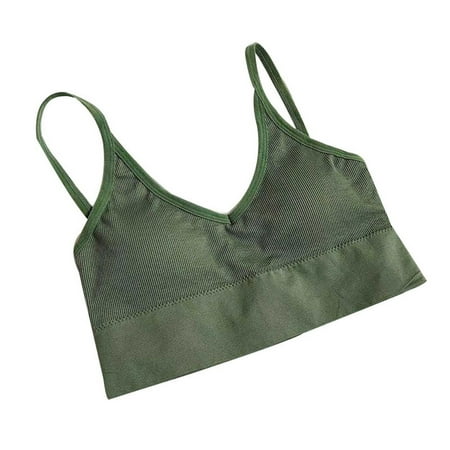 

Liveday U-shaped Backless Sling Straps Nursing Vest with Bra Pads for Girls Backless Ribbed Underwear New