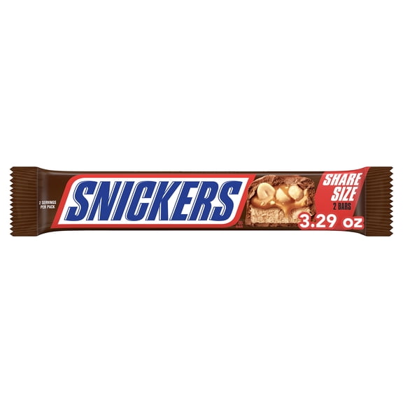 Snickers Milk Chocolate Candy Bars, Share Size - 3.29 oz