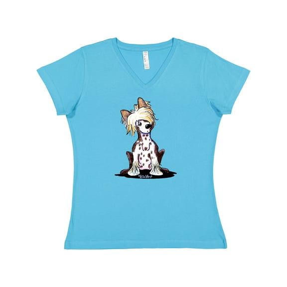 Inktastic Chinese Crested Women's V-Neck T-Shirt