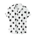 thumbnail image 5 of INSPIRE CHIC Men's Beach Polka Dots Printed Shirt Button Down Short Sleeve Casual Shirts M White, 5 of 6