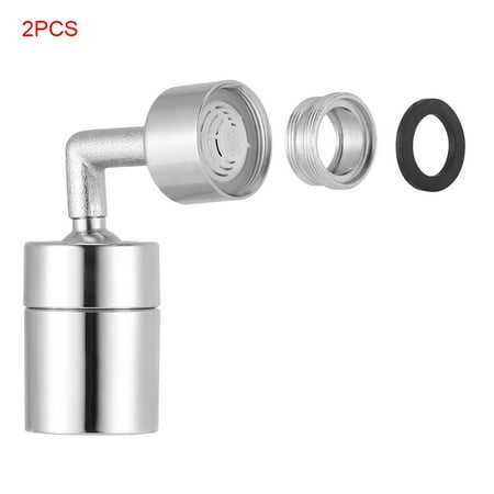 

GeweYeeli 2PCS Splash-proof Faucet Metal O Ring Valve 720-degree Rotating Water Tap Adjustable Universal Faucet with Adapter