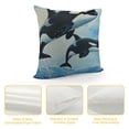 thumbnail image 4 of Chilfamy Watercolor Whales Throw Pillow Cover, Two Killer Whales in The Ocean Pillow Case Cover for Sofa Couch Decor  White, 4 of 5
