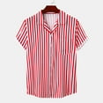 thumbnail image 3 of Camisas s Para Hombre De Vestir Camisa casual con estampado de hombres Camisa de blusa con cuello vuelto de manga corta (Red, XL), 3 of 7