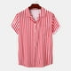 thumbnail image 3 of Camisas s Para Hombre De Vestir Camisa casual con estampado de hombres Camisa de blusa con cuello vuelto de manga corta (Red, M), 3 of 7