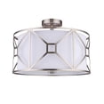thumbnail image 2 of Woodbridge Lighting Regan 17" 3-Light Steel & Fabric Semi-Flush in Satin Nickel, 2 of 3