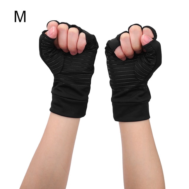Guantes de compresión antihinchazón, 1 par de guantes de terapia de compresión con dedos abiertos, diseño a prueba de futuro