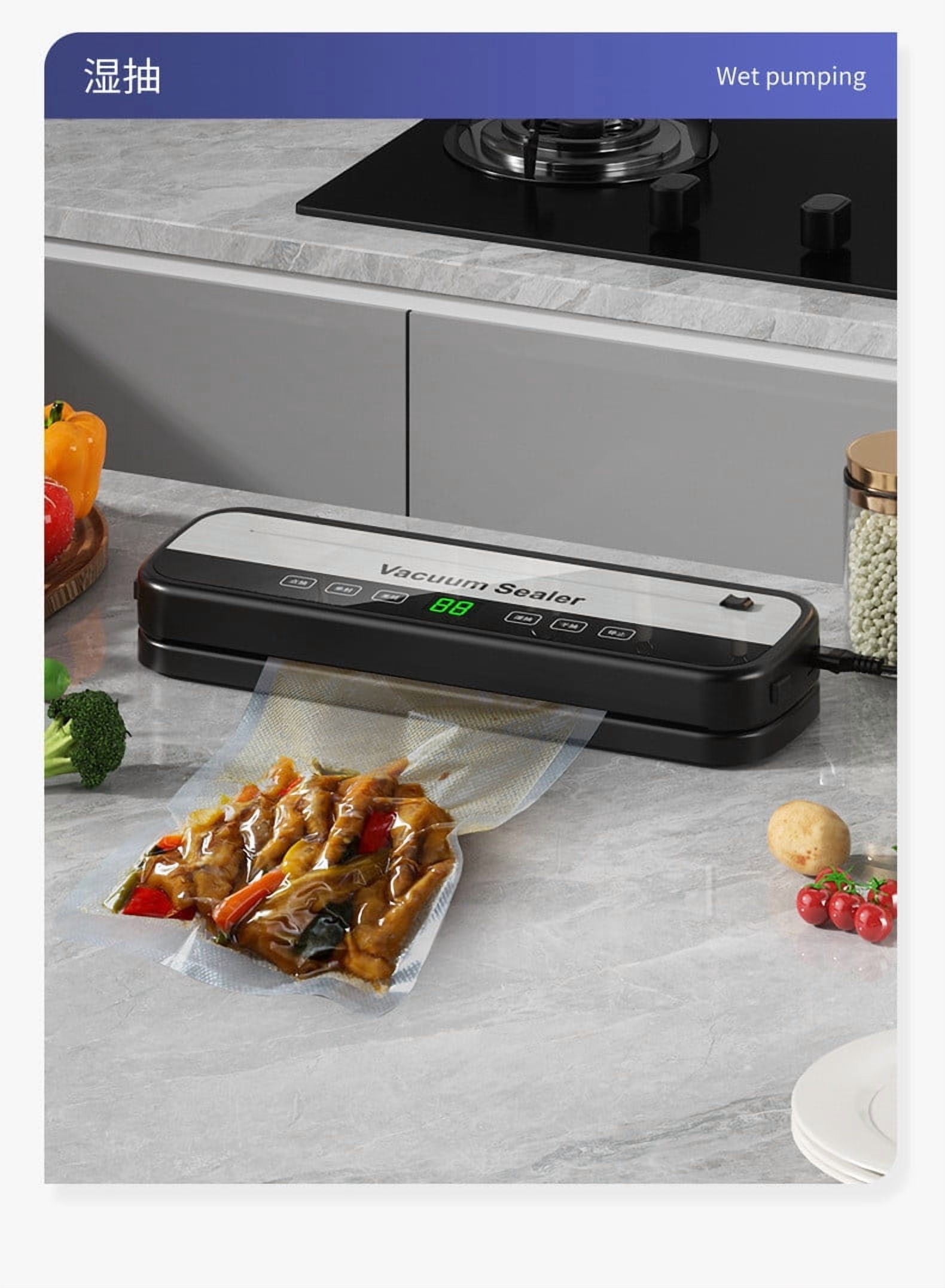 Electric Vacuum Food Sealer,Wet Dry Bag Sealing Machine,Household Food Preservation Sealer,Plastic Bag Sealer Cutter,Kitchen Vacuum Packaging Machine,Food Saver Machine,Vacuum Sealer