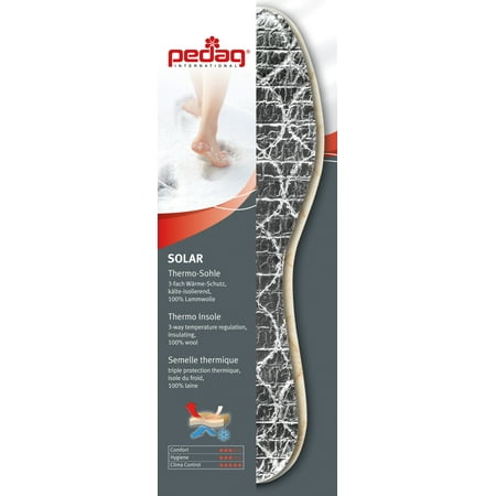 SOLAR Wool Thin Cold Weather Insole with 3 Insulation Layers, US (Best Cold Weather Under Layer)