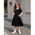 thumbnail image 4 of Arshiner Girls Summer Dress Tween Casual Smocked Swing Flowy Ruffle Midi Dresses with Pockets, 4 of 6