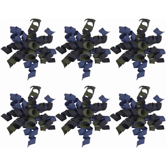 8Pcs Black Curly Ribbon Bows Gift Curly Bows Wrapping 4 Inch Polyester Self Adhesive Grosgrain Twist Tie Small Present Ribbons Decorations