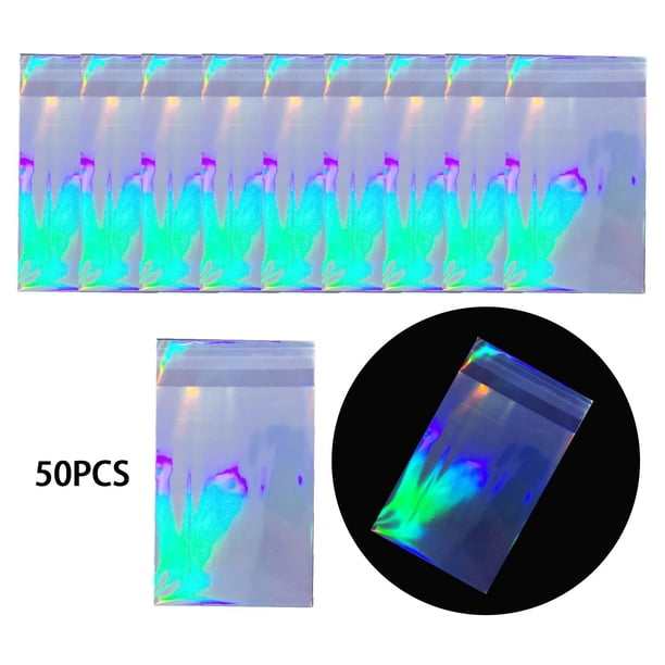 50 Uds. Funda holográfica para s de béisbol, protectoras para s fotográficas, para s deportiva , funda suave autoadhesiva luz del iris Baoblaze Fundas protectoras para tarjetas