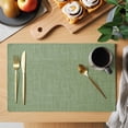thumbnail image 2 of Sage Green Linen Placemats Set of 8, Farmhouse Pure Color Country Farm Non-Slip Place Mats Washable Table Mats for Kitchen Dining Table Decorations Indoor/Outdoor, 2 of 9